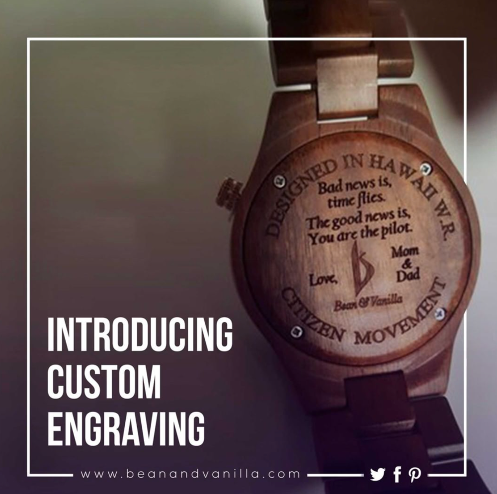 Bean & Vanilla – wholesale Wrist watch – Men's – Sailor - Koa Wood10