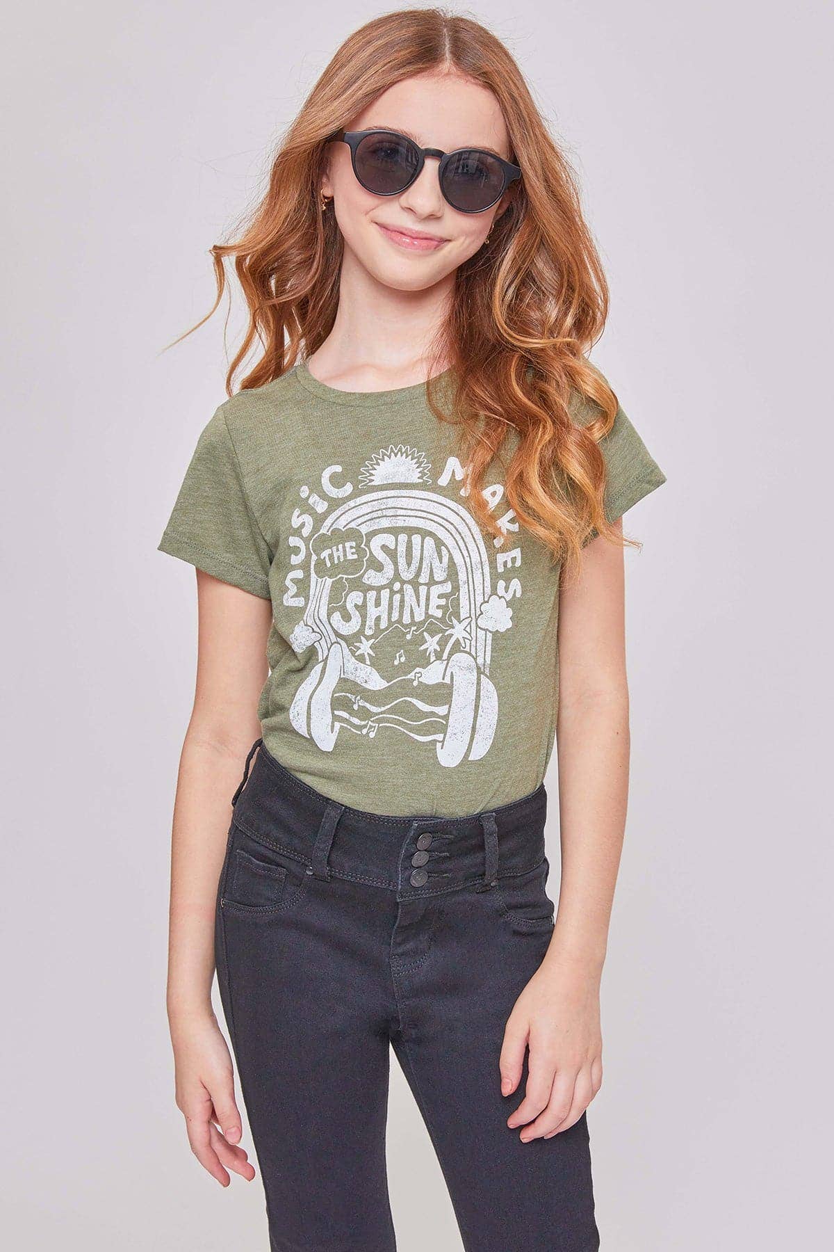 YMI – calças de ganga - Crianças por atacado – Jeans Skinny Essenciais de 3 Botões para Meninas com Bolsos Frontais-GP177243