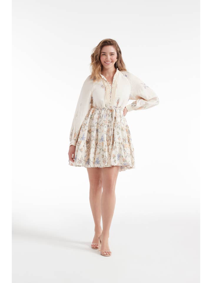 Louisa Tunic Mini Dress - Warm Vintage Floral Design for wholesale on Faire3