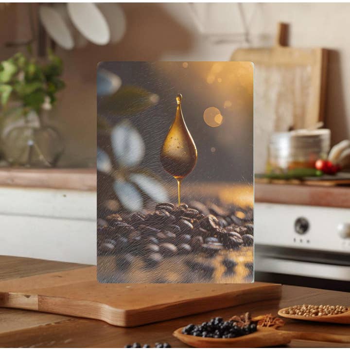 Fernville Creations - Wholesale Cutting Board - Tempered Glass Coffee Themed Cutting & Serving Board