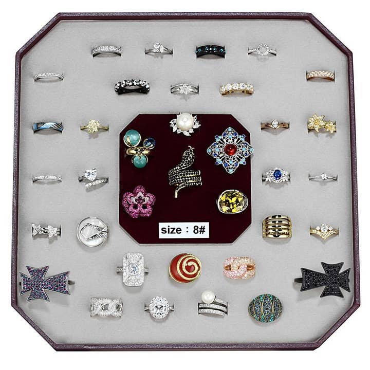 VK-004-SIZE8 - Messingring sortiert mit sortiertem für den Großhandel von Alamode