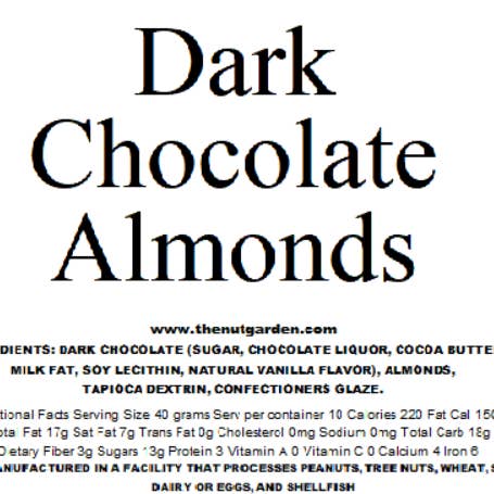 The Nut Garden, Sweetables, Utah Truffles - Wholesale Nuts - Almonds, Dark Chocolate Covered (12 oz )1