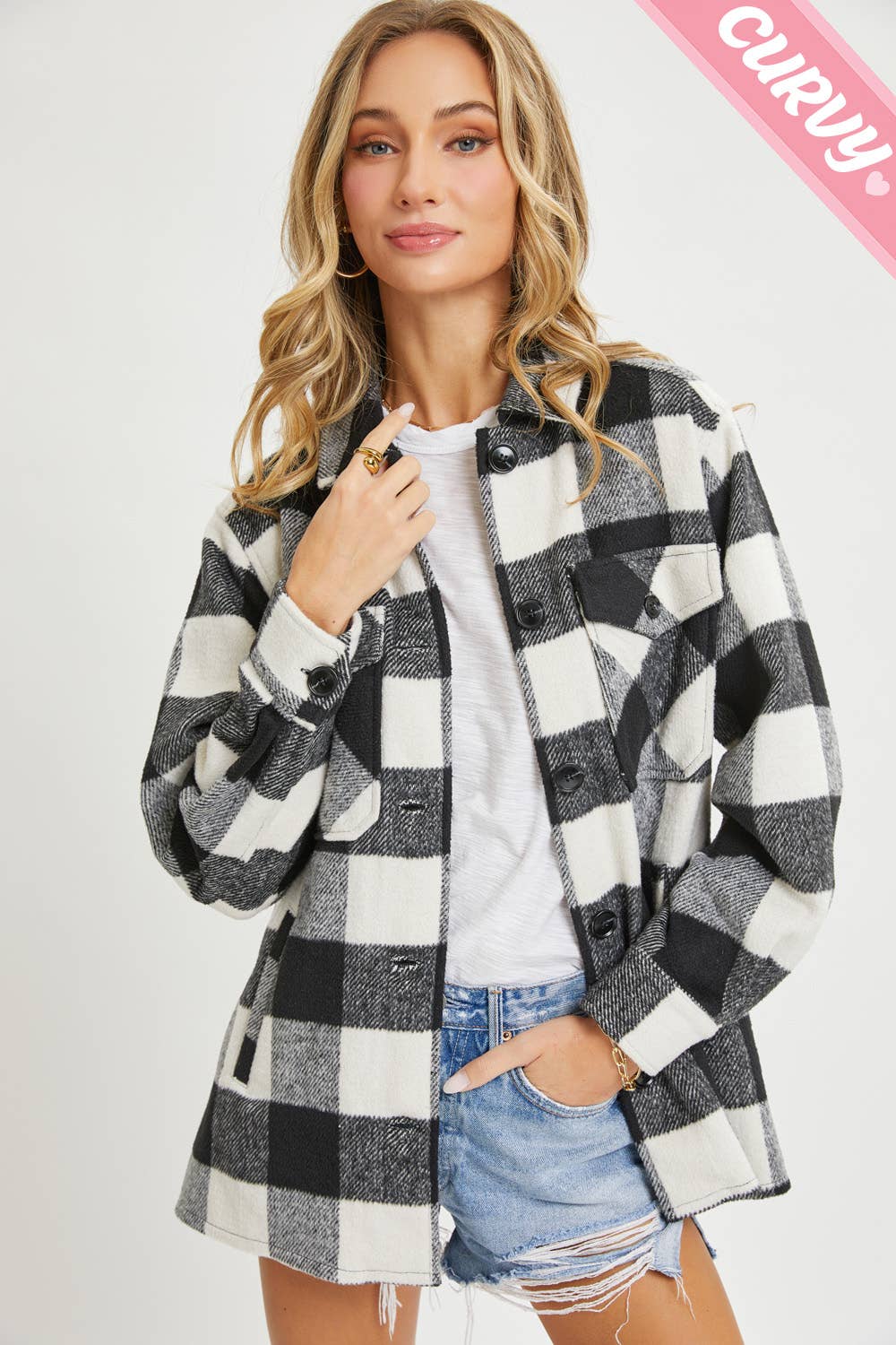 Sweet Lovely by Jen – wholesale Shirt Jacket/Shacket - Women’s – PLUS SIZE FLANNEL OUTEWERAR SHACKET39
