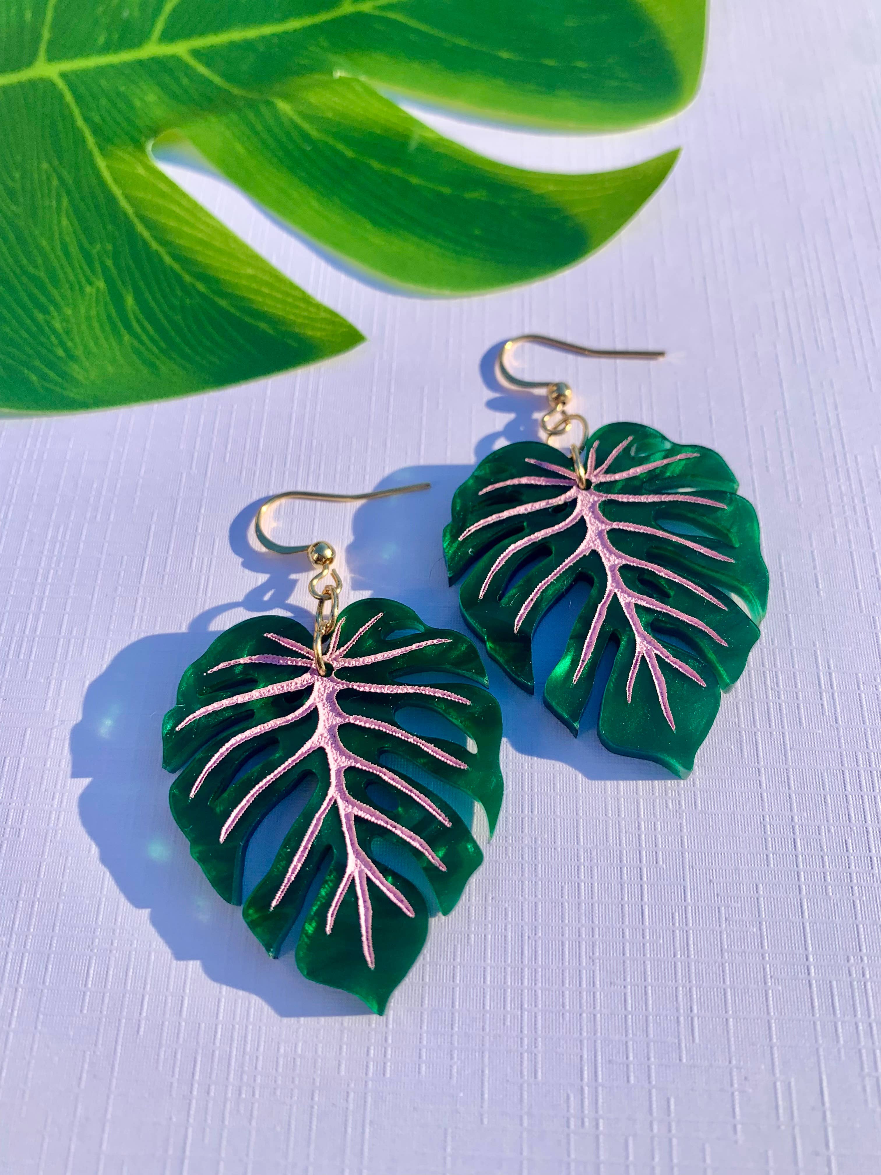 Not Picasso - Vente Boucles d'oreilles pendantes - Mini Monstera2
