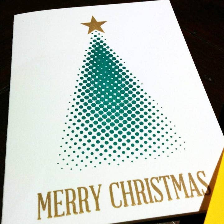 Letterpress Card: Christmas Tree for wholesale by Any Key Press Inc