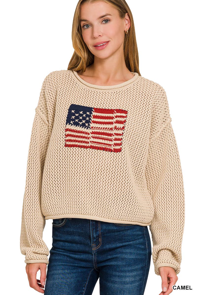 42POPS - Wholesale Knit Sweater - Women's - ...._ SI-28045 4th of July American Flag Crew Neck Sweater13