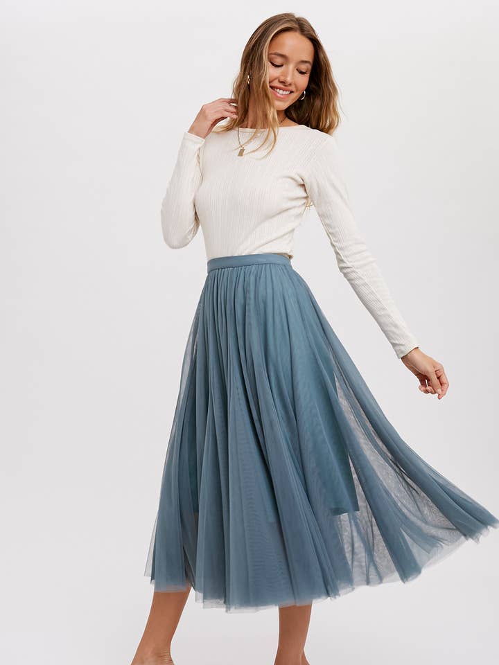 Bluivy - Wholesale Skirt - Women's - TULLE MIDI SKIRT