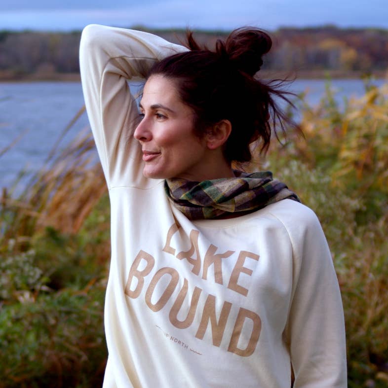 Up North Boutique - Wholesale Graphic Sweatshirt - Women's - Lake Bound Womens Sweatshirt. Small Pack. Ships Immediately.