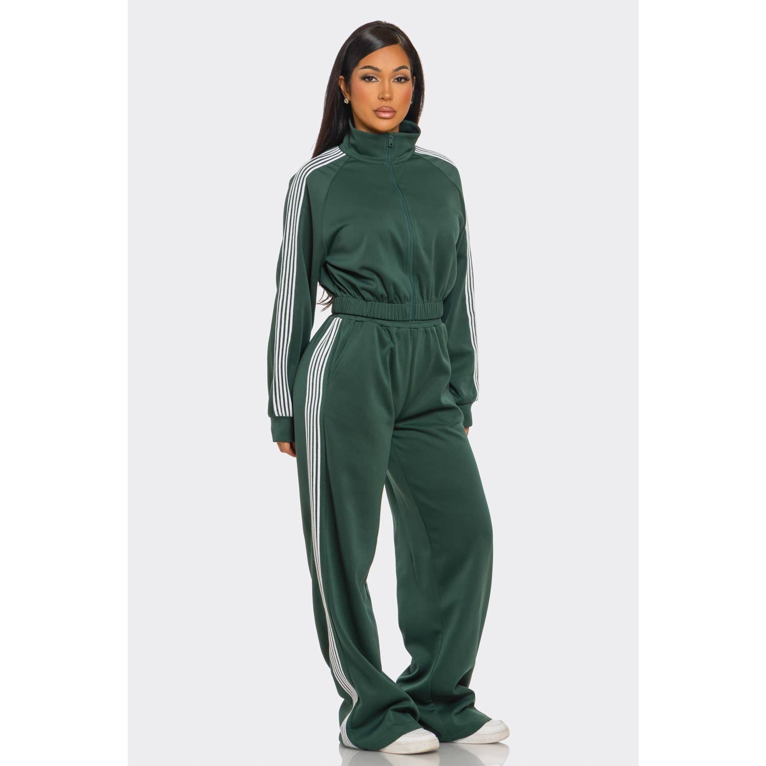 Style Up – wholesale Activewear set – Women′s – Side Striped Jacket and Track Pants Set6