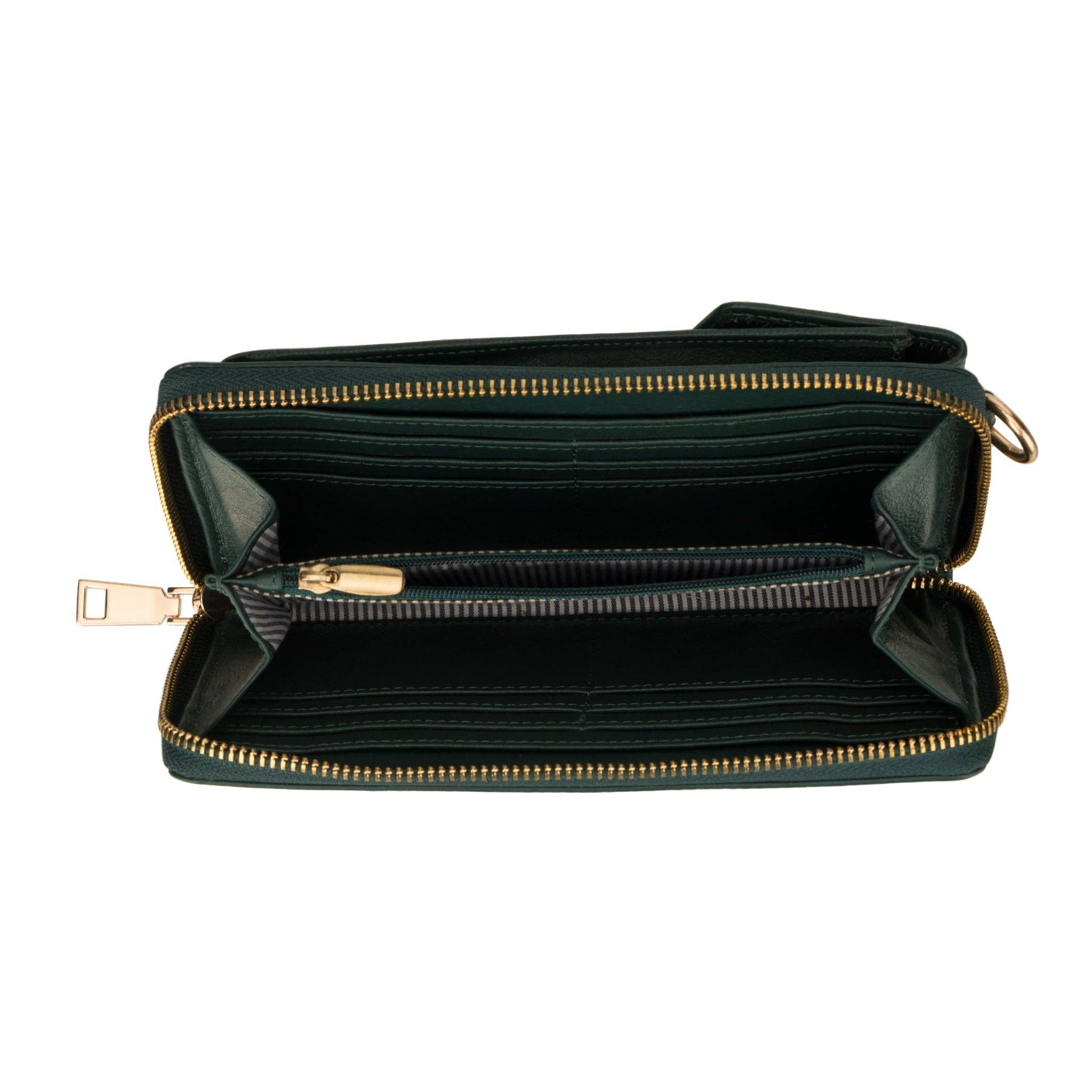 Minori Leather - Wholesale Crossbody Bag - Women's - Billie Leather Wallet Crossbody Bag – Women – Forest Green8