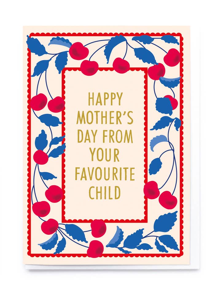 Cartão do Dia da Mãe com cerejas emolduradas por atacado de Noi Publishing