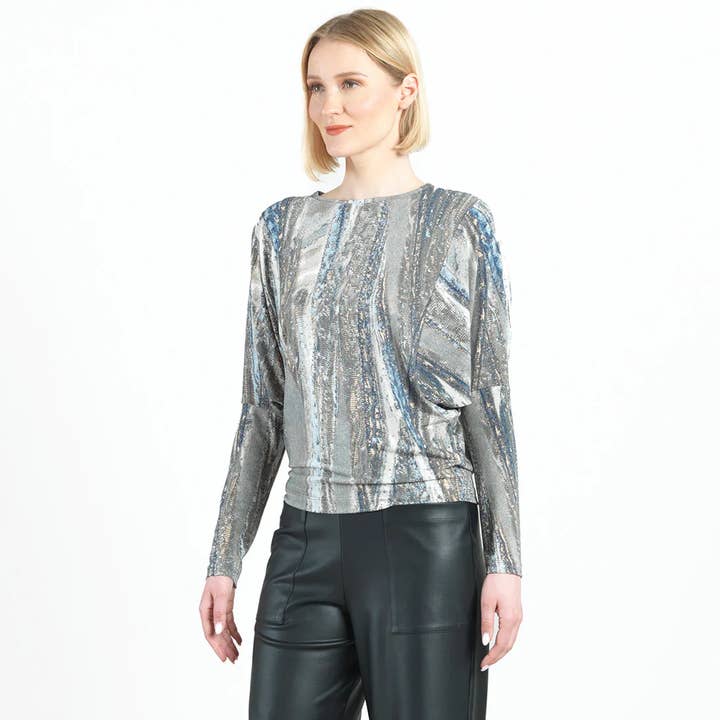 olive multi T58P6 - Maglietta con maniche Dolman - Python Taupe in vendita all'ingrosso su Faire2