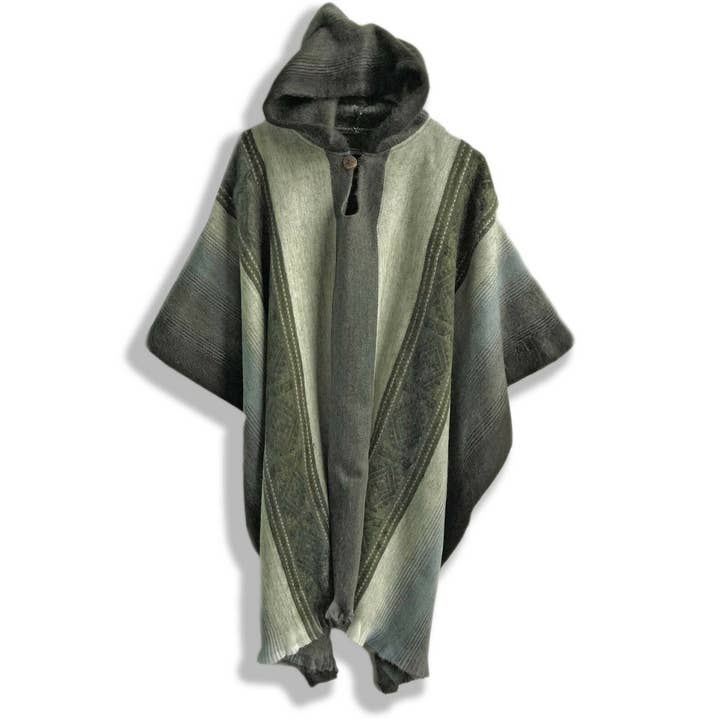 Mörkgrön Baby Alpacka ull Cape Poncho Wrap sjal Coat för wholesale av ECUALAMA