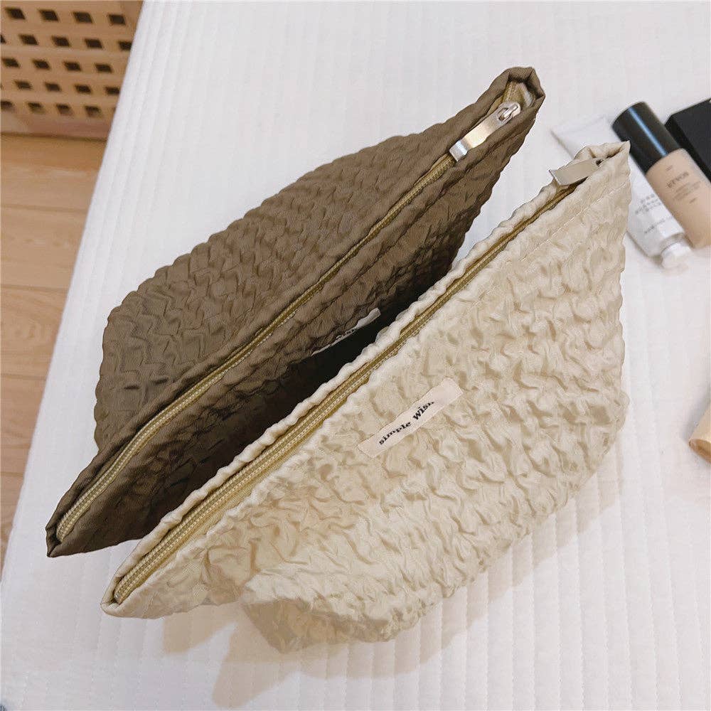 Dipped Shop - Wholesale Makeup/Cosmetic Bag - Simple Solid Color Large Capacity Makeup Bag DPP25E8562