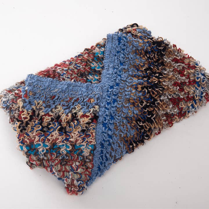 VIA FIORE - Wholesale Poncho - Women's - Multicolor Textured Knit Poncho with Fringe1