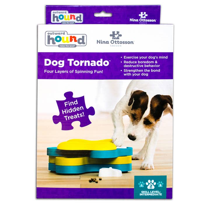 Pet Palette Distribution - Wholesale Pet Toy - Dog - Nina Ottosson Dog Tornado Interactive Dog Toy Blue/Yellow