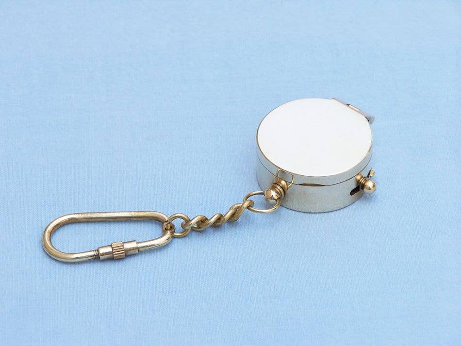 Hampton Nautical – Engroshandel Nøglering - Unisex – Solid messing kompas med låg nøglering 13 cm1