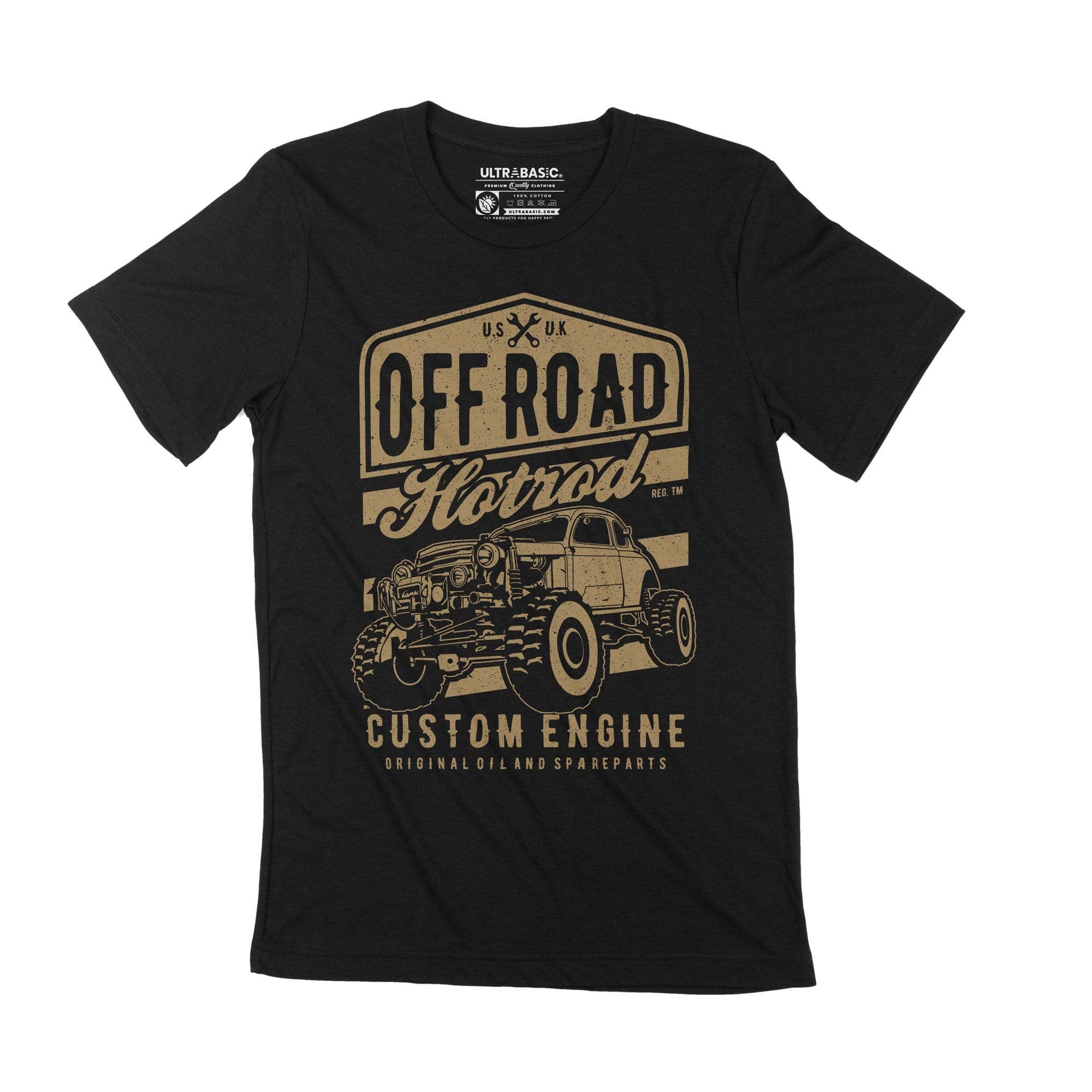 Black ULTRABASIC Men's Vintage T-Shirt Offroad Hotrod - Custom Engine - Birthday Gift for wholesale on Faire0