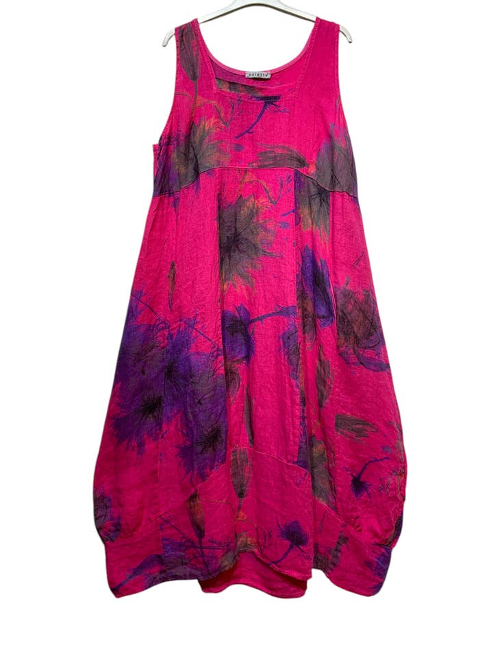 LINEN & COTTON HOUSE - Wholesale Dress - Women's - LINEN DRESS 322 FLOWERS