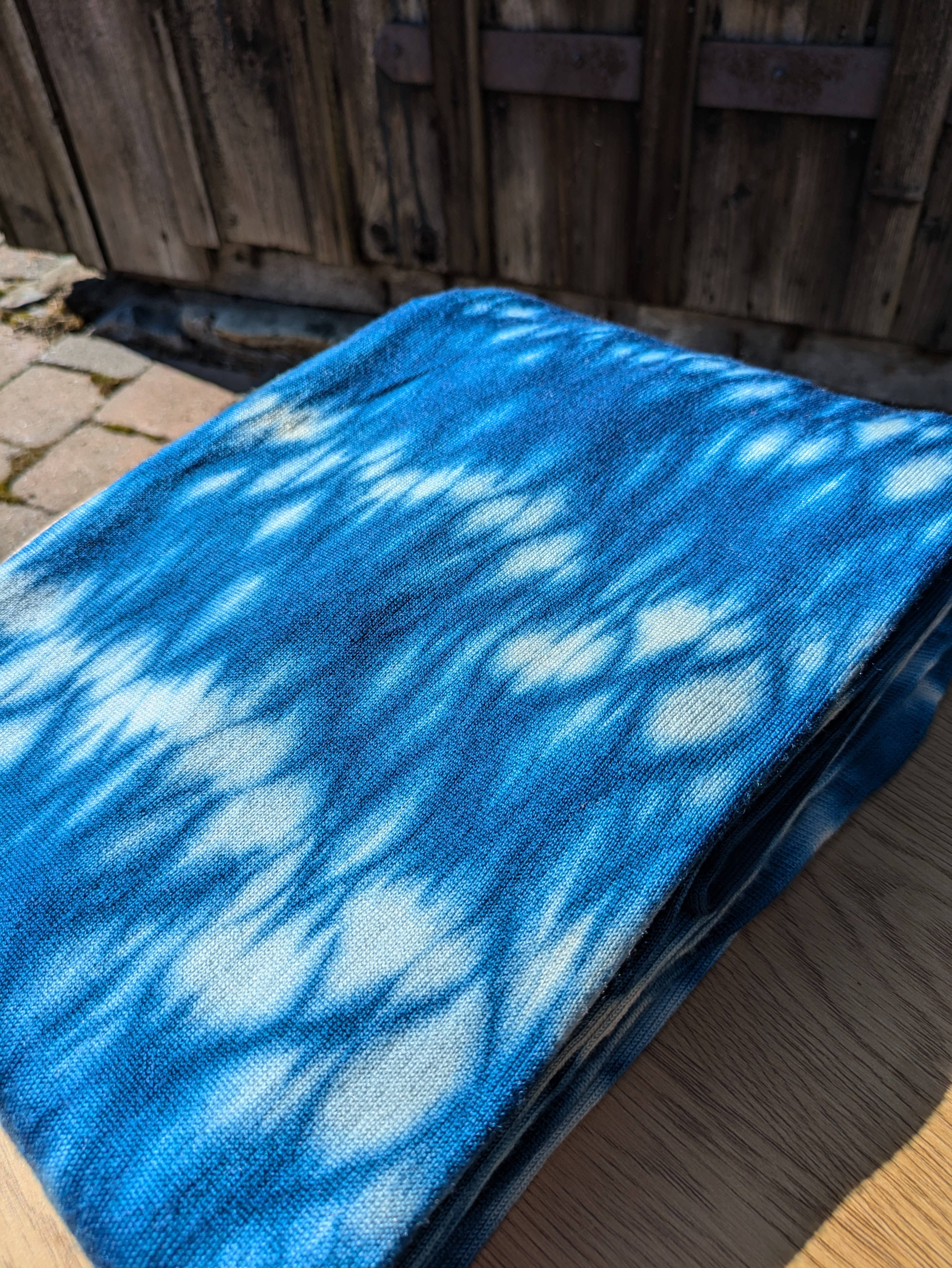 Wooliie - Wholesale Throw Blanket - Indigo Rain - Handmade Plant-Dyed Merino Wool Blanket2