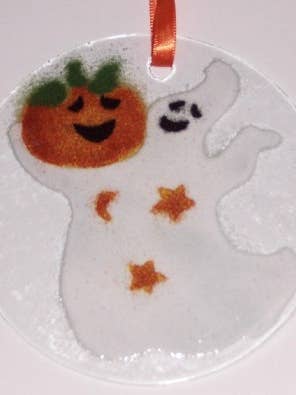 Ghost Suncatcher/Ornament for wholesale by Folio Art Glass