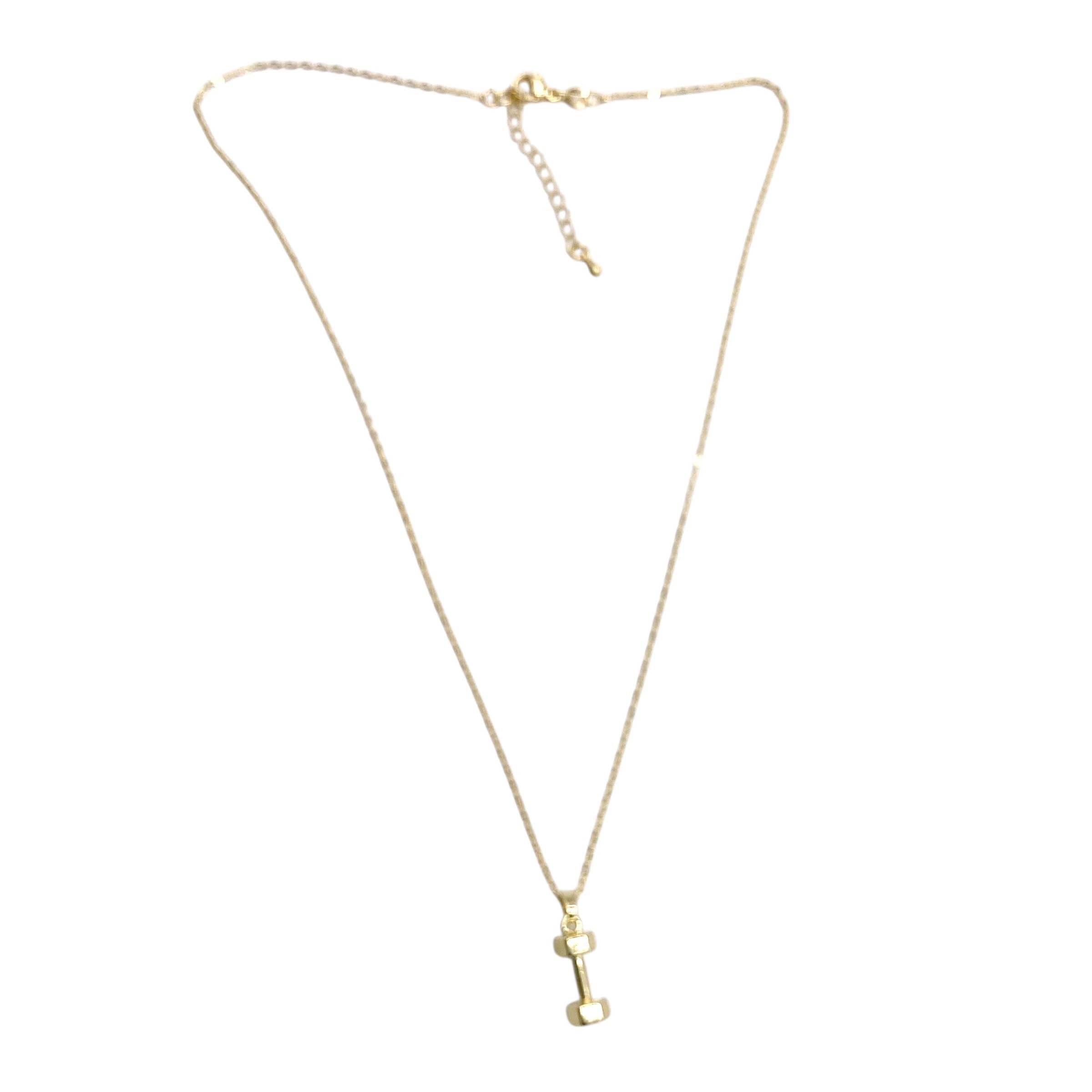 VB&CO Designs Handmade Jewelry - Wholesale Pendant/Charm Necklace - Barbell necklace dainty jewelry gold gym fitness necklace1