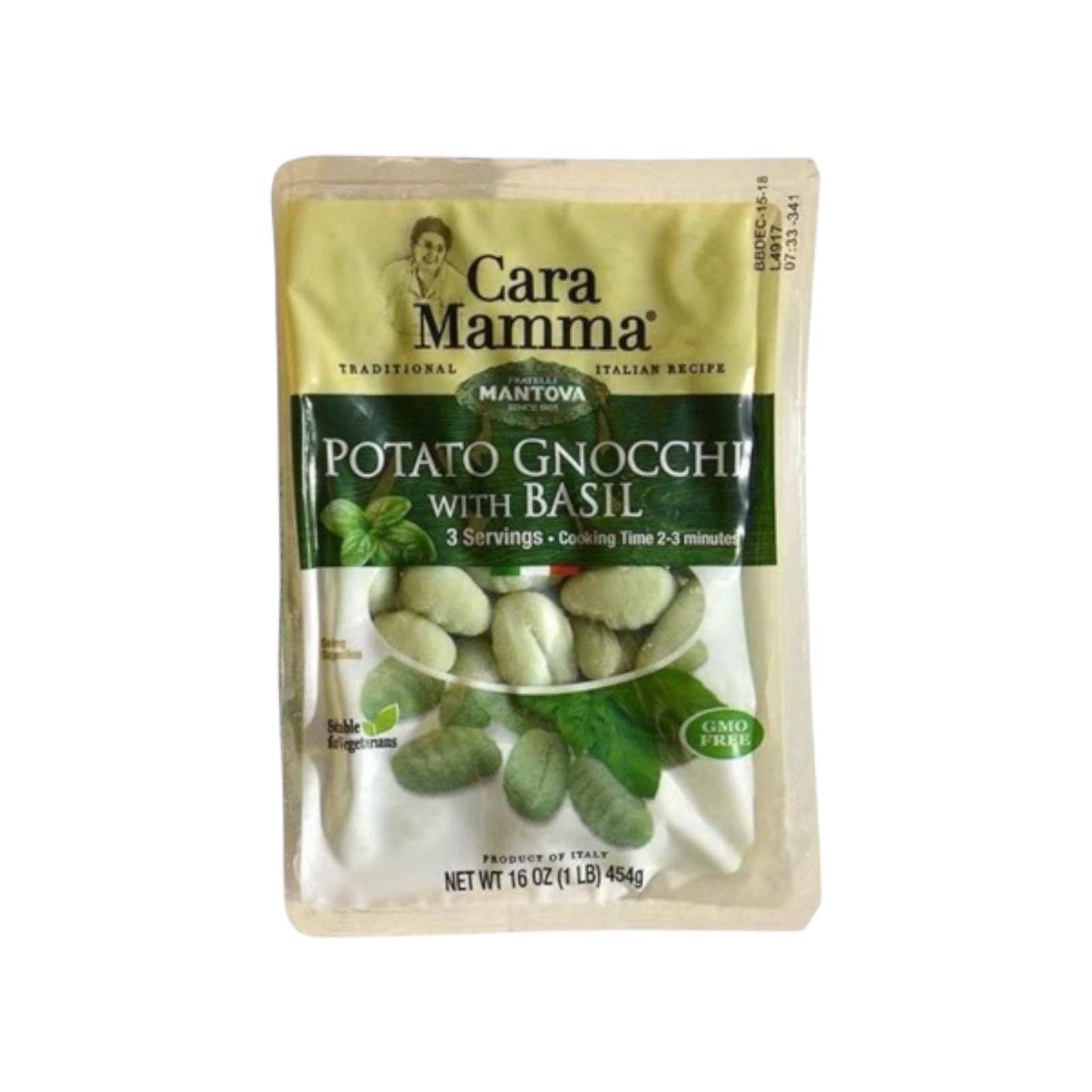 Made in eatalia – Großhandel Pasta – Mantova Cara Mamma Kartoffelgnocchi mit Basilikum 16 oz / 454 g