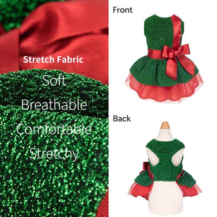 Green Funny Christmas Gift Dog Dress for wholesale on Faire