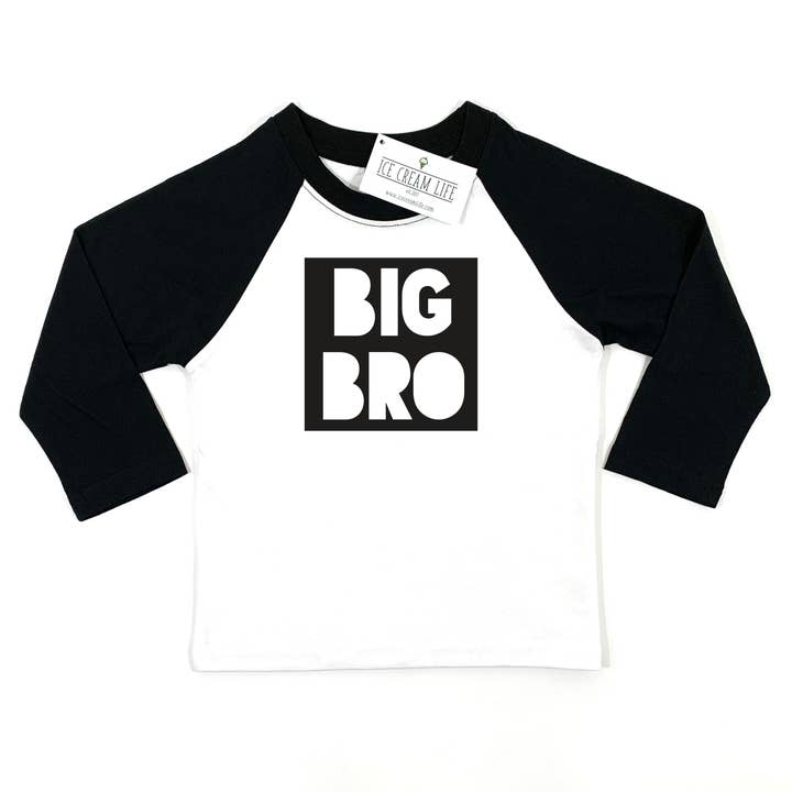BIG BRO RAGLAN - BLACK AND WHITE for wholesale by Ice Cream Life