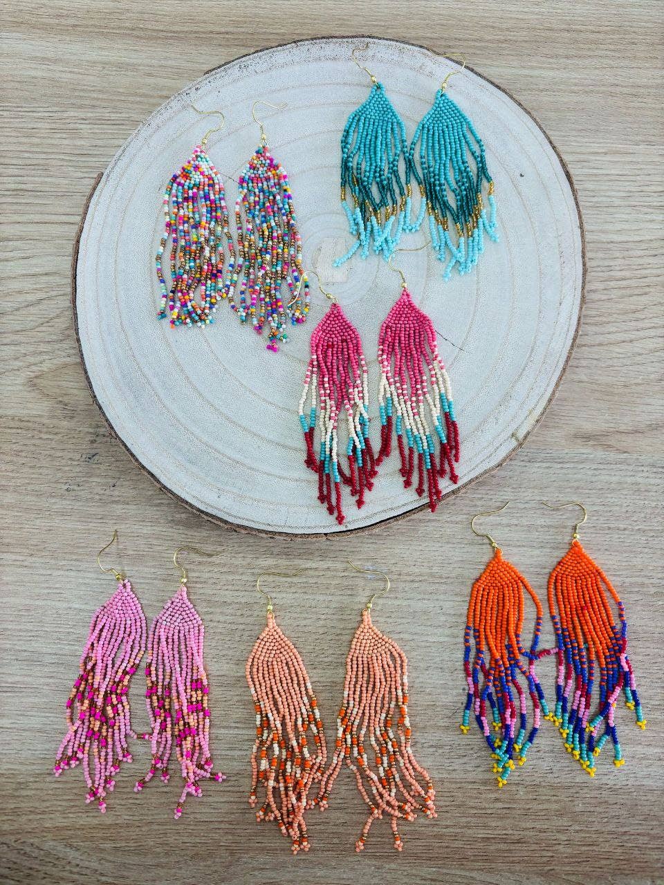 Hecho a mano - Vente Boucles d'oreilles pendantes - Boucles d’oreilles pendantes à boules colorées6