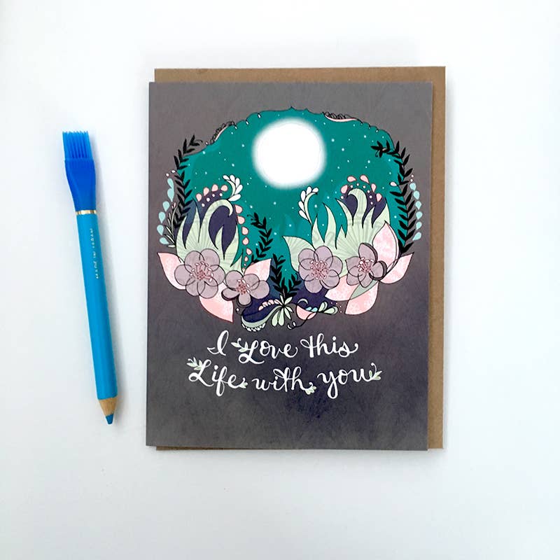 Cynla - Wholesale Love Card - Love card - I love this life with you - romantic moon card1