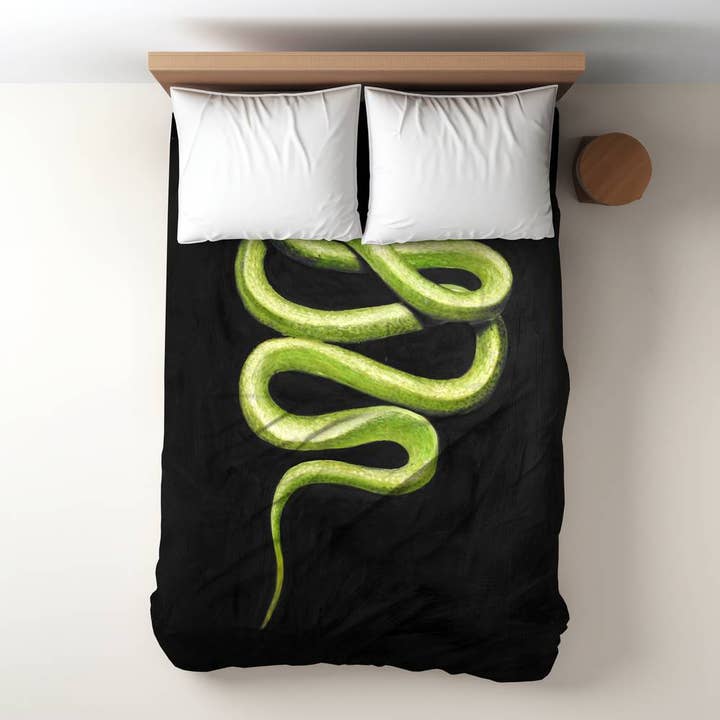 Blue Green snake | twin size duvet cover for wholesale on Faire