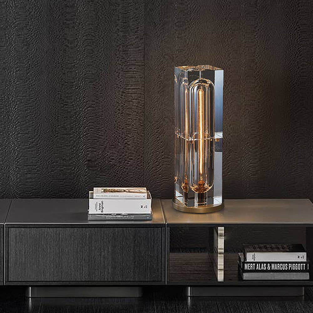 EP Design Lab - Wholesale Accent/Desk Lamp - Minimalist Crystal LED Table Lamp // Tall Cuboid5