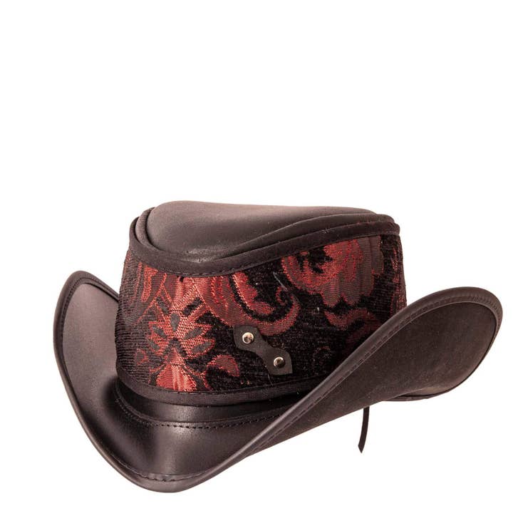 American Hat Makers - Wholesale Fedora - Unisex - Leather Festival Hat - Style Reversible Ren2