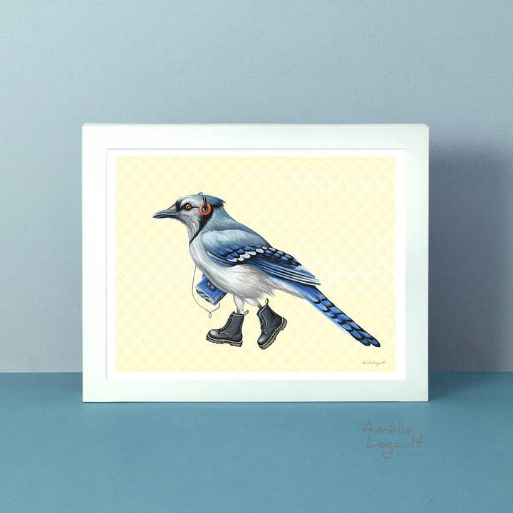Blue Jay Art Print for wholesale by Sardines Studio