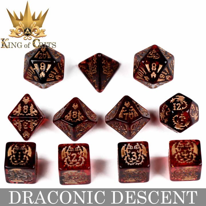 DNDDICE.COM - Wholesale Dice - Draconic Descent - 11 Dice Set