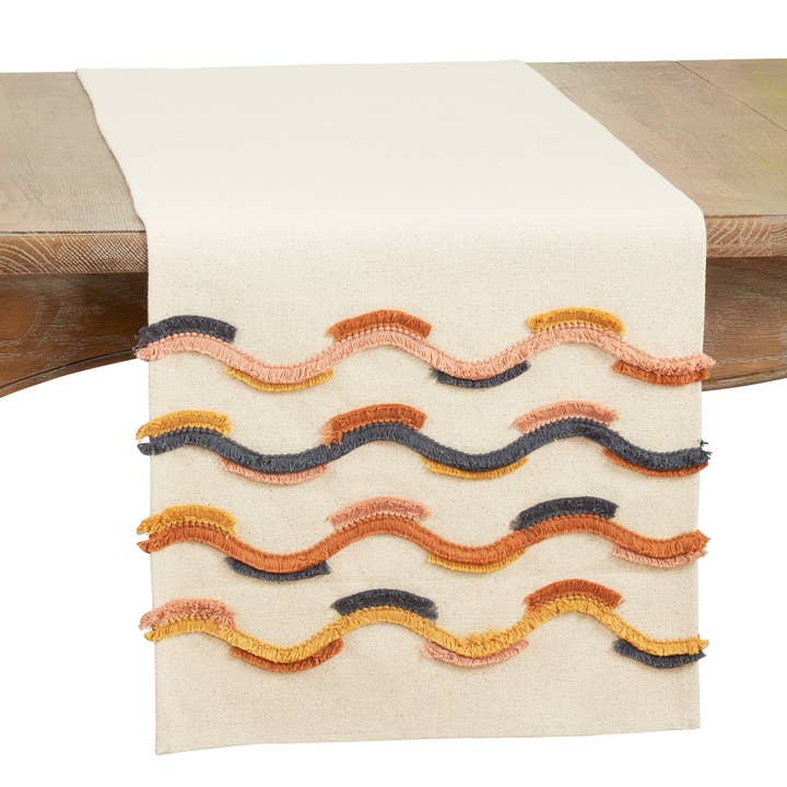 Fringe Lace Applique Runner for wholesale by Saro Lifestyle