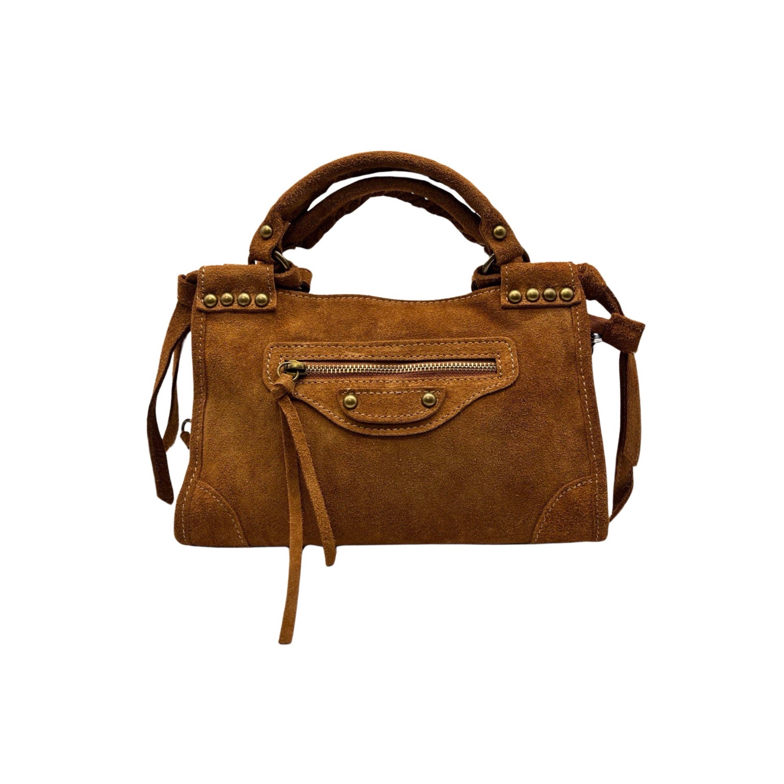 Louisa lee - Venta al por mayor Bolso con asas - Mujer - Bolso Olaya de piel de ante con tachuelas1