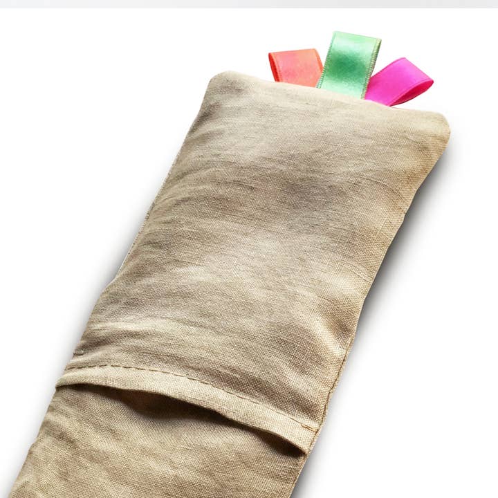 Blanco Cojín relajante para los ojos -Lino/lavanda- personalizable de venta al por mayor en Faire