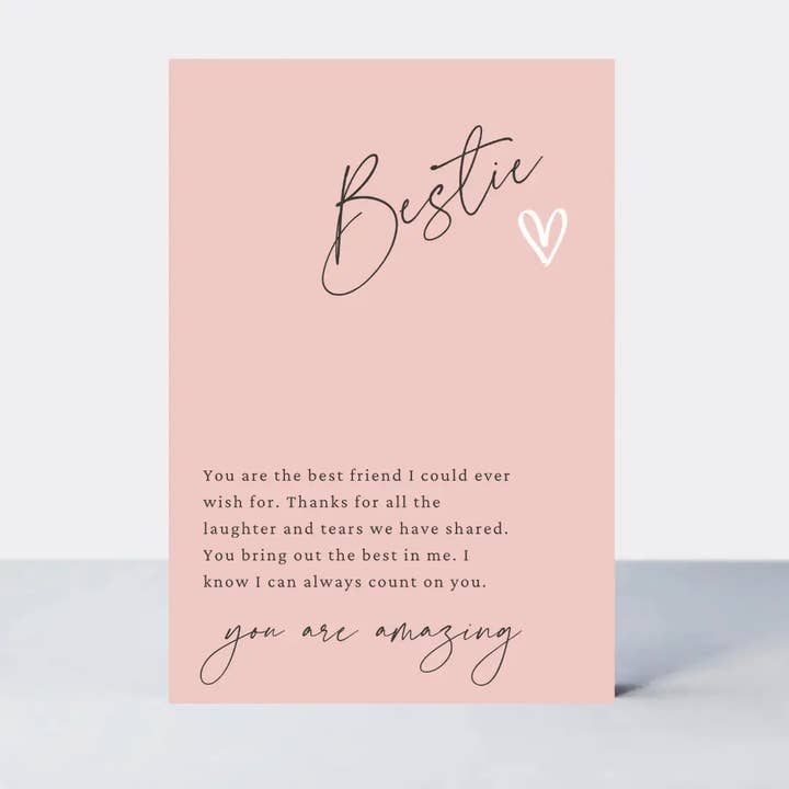 Little Notes Bestie You Are Amazing Birthday Card - Pink for wholesale by Petimo