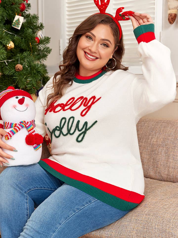 FB Plus Size Christmas Holly Jolly Colorblock Sweater and other Purchase Wholesale plus size sweater. Free Returns & Net 60 Terms on Faire trending on Faire.