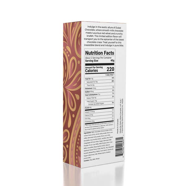 Showcase - Wholesale Chocolate Bar - Dubai Chocolate Bar Red Velvet by Oasis Treasures FLASH SALE1