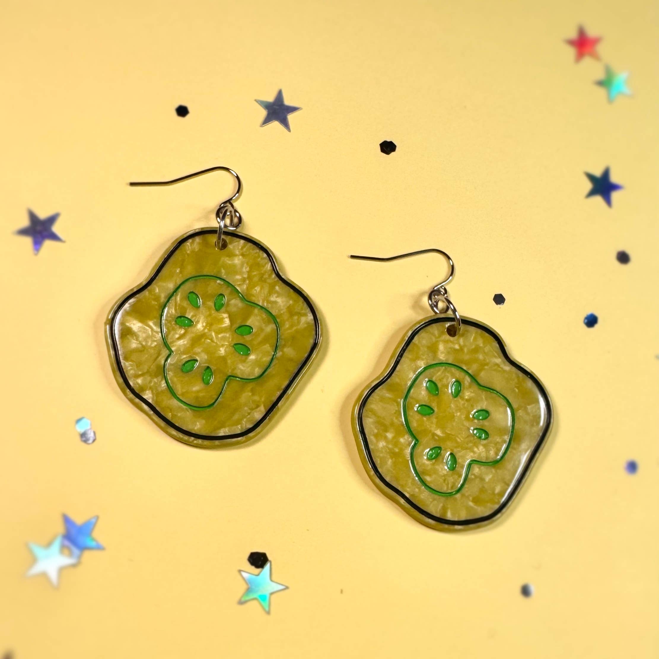 Peach Beast - Wholesale Dangle Earrings - Pickle Chip Statement Earrings7