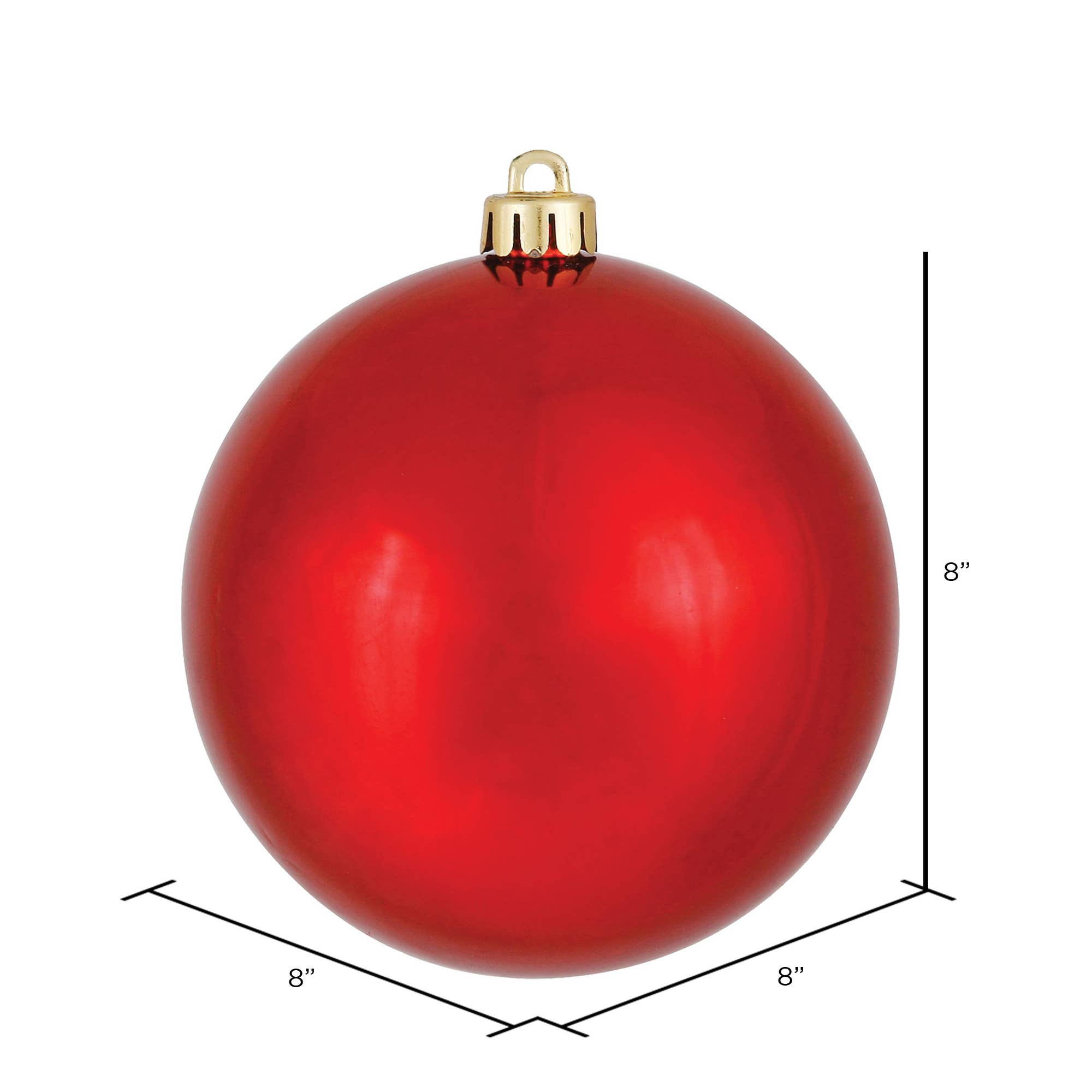 Vickerman 8" Red Shiny Ball Ornament for wholesale on Faire1