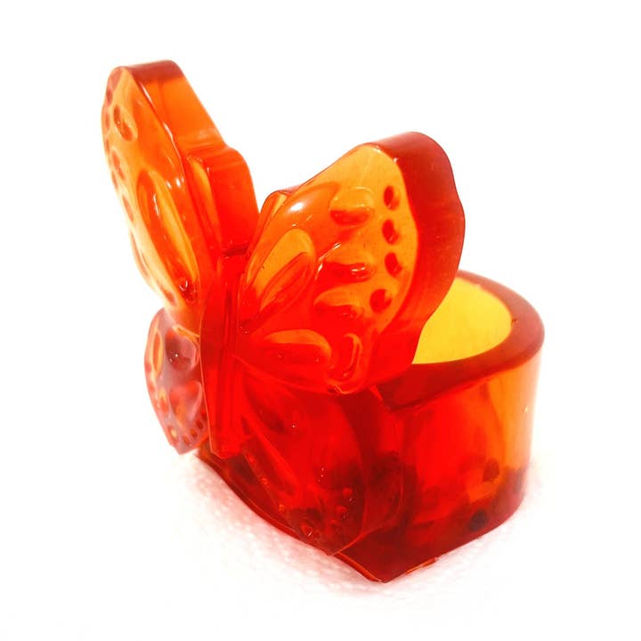 USA handgjord bärnstensfärgad fjärilsljushållare bordsdekoration hem KIZIMA för wholesale av KIZIMA