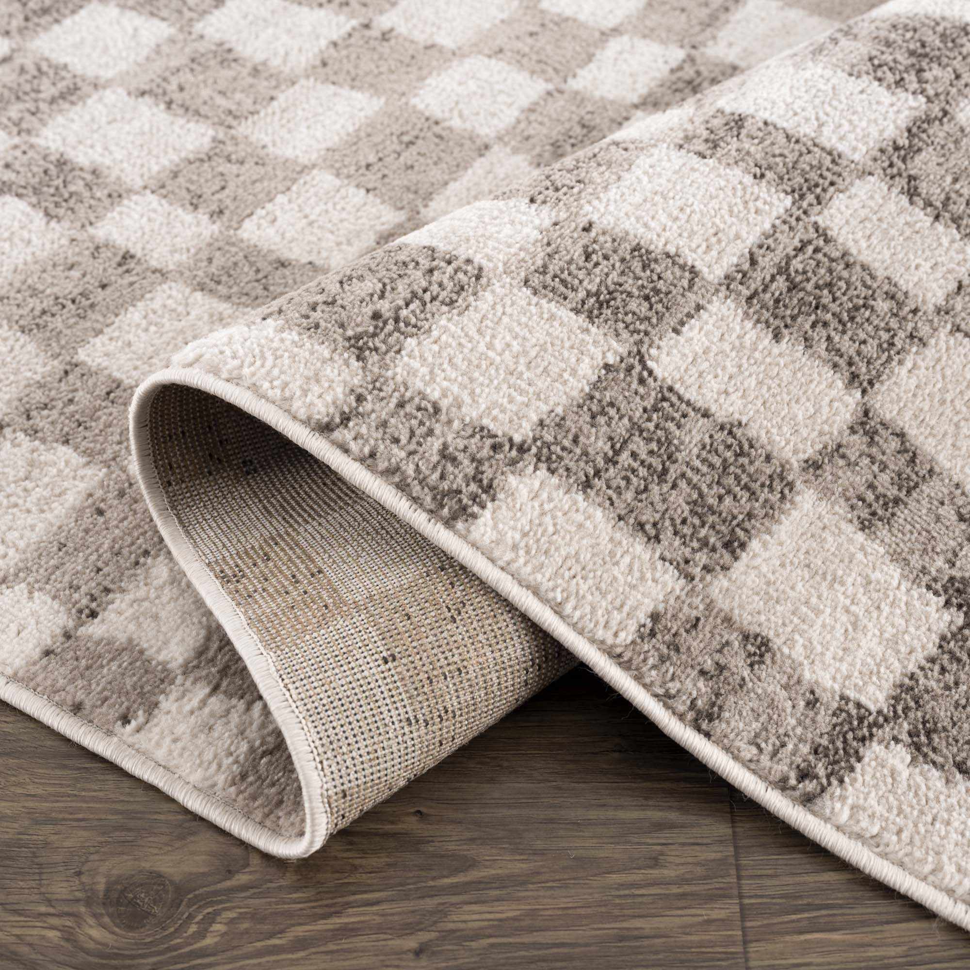 Hauteloom - Wholesale Area Rug - Benjy Beige Checkered Area Rug8