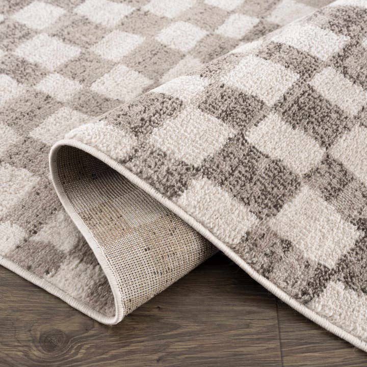 Hauteloom - Wholesale Area Rug - Benjy Beige Checkered Area Rug8