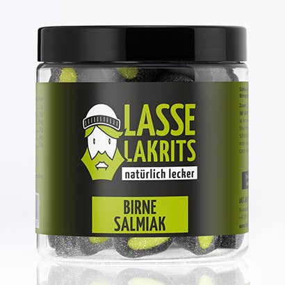 Can of pear salmiak for wholesale by LASSE LAKRITS - natürlich lecker