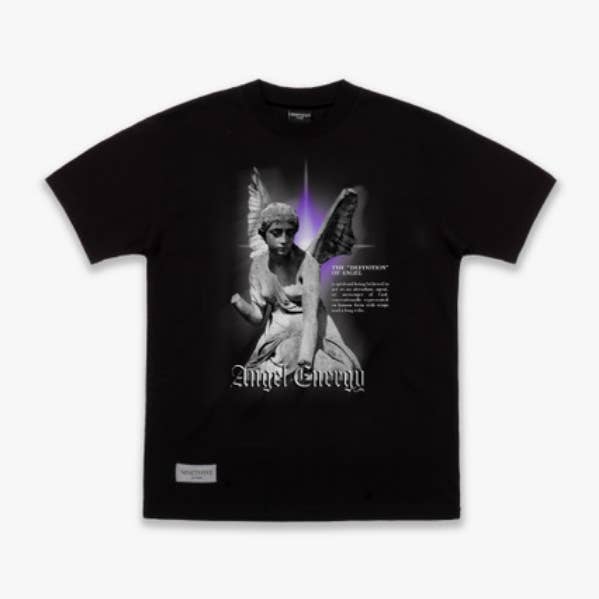 CAMISETA ANGEL ENERGY (NEGRA) para venta al por mayor de Ninetyfive attire