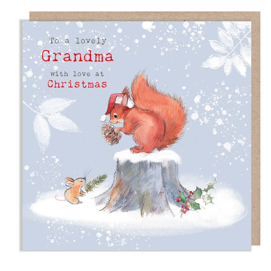 Paper Shed Design Ltd - Wholesale Christmas Card - Grandma Christmas Card - Cute Squirrel - BWX023